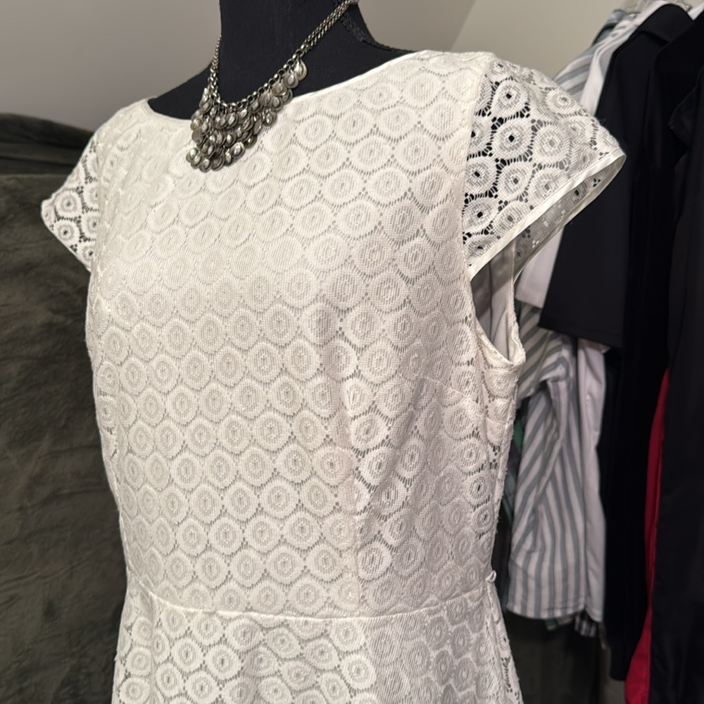 Evan-Piccone Ivory All Over Lace Dress Size 16